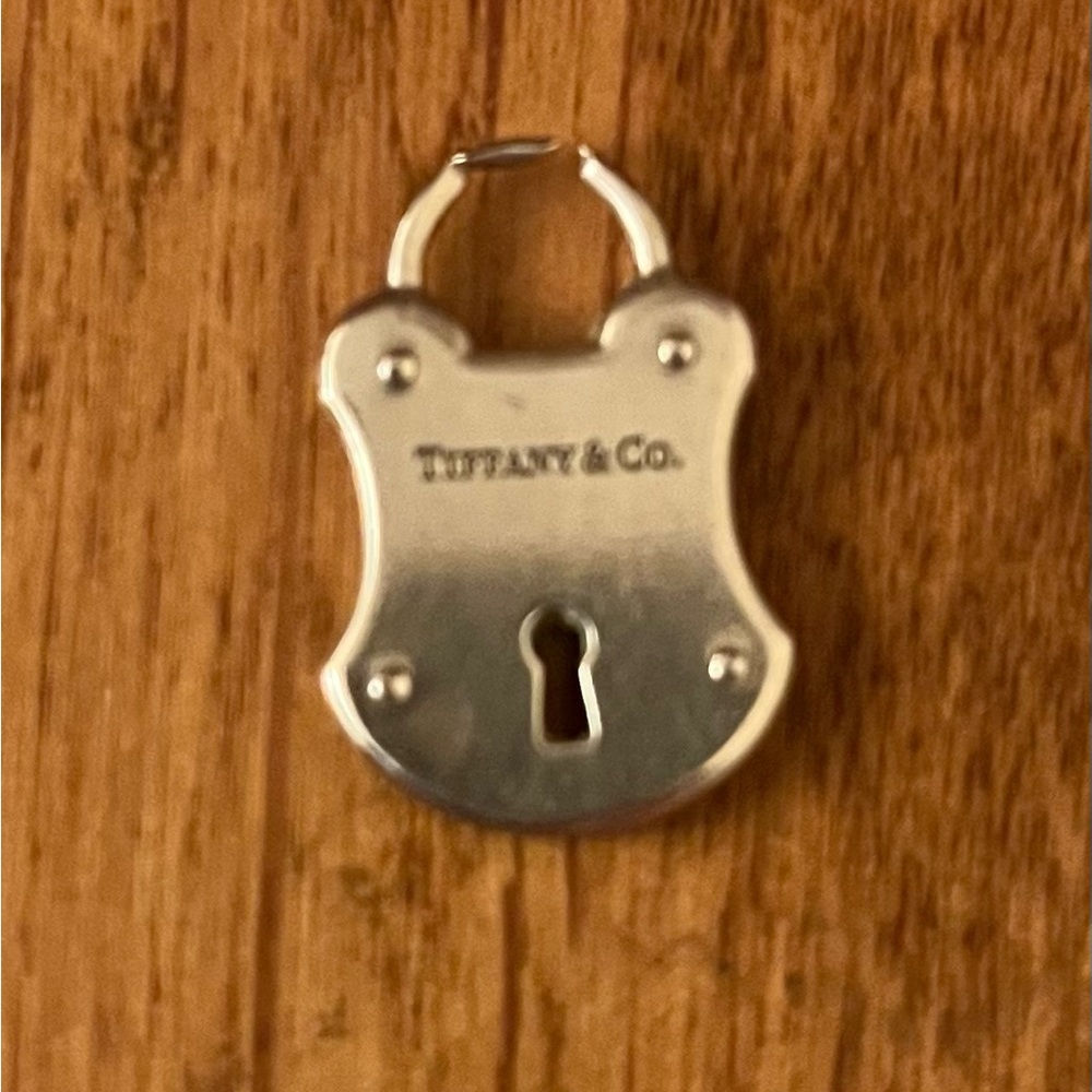 Tiffany & Co. Vintage Silver Padlock Charm Necklace Pendant